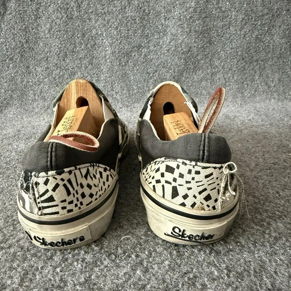 VTG Skechers Cali Slip On Patchwork Canvas Shoes Women’s Black Gray Sneakers 8.5